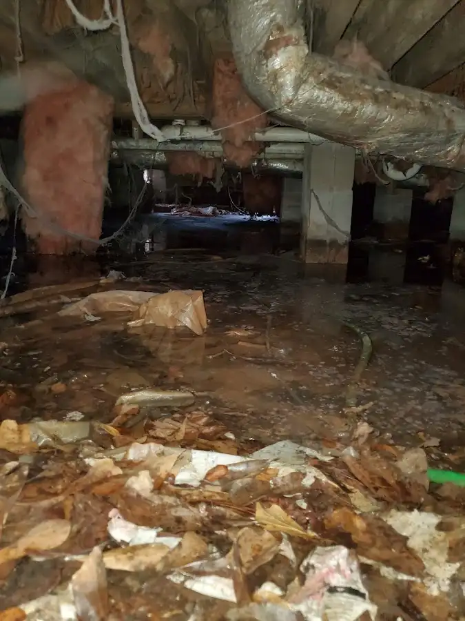 Crawl space flood assessment for Commercial Water Damage Restoration in Roanoke
